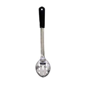 BASTING SPOON, SLOTTED 13&quot; STAINLESS W/ BLK HANDLE