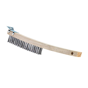 GRIDDLE BRUSH, 12&quot;, BRASS WIRE BRISTLES
