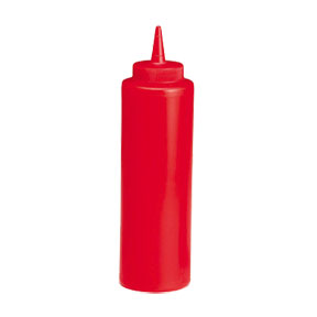 SQUEEZE BOTTLE, 12 OZ., 38MM OPENING, KETCHUP, CONE TIP,