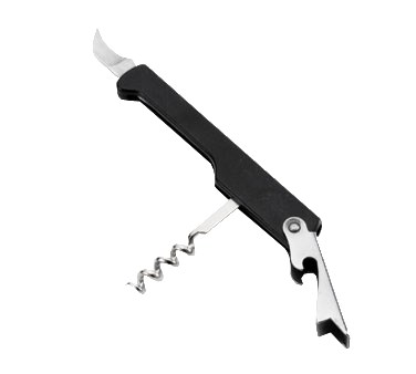 CORKSCREW, WAITER TYPE, CURVED KNIFE-BLACK