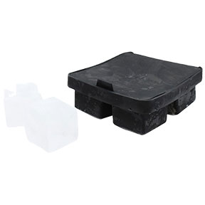 ICE CUBE MOLD,MAKES (4) 1-3/4&quot; CUBES, BLACK SILICONE