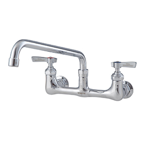 FAUCET, WALL MOUNT, 8&quot; ADJUSTABLE CENTER WITH 12&quot;