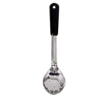 BASTING SPOON, PERFORATED 13&quot;, STAINLESS W/ BLK HANDLE